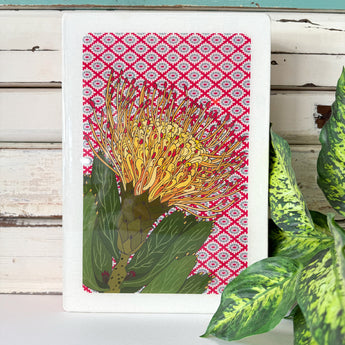 Maxi Woodblock - Pin Cushion Protea