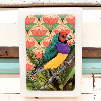 Medi Woodblock - Gouldian Finch