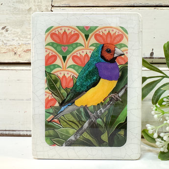 Mini Woodblock - Gouldian Finch