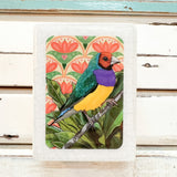 Mini Woodblock - Gouldian Finch