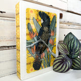 Medi Woodblock - Red Tailed Black Cockatoo