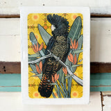 Medi Woodblock - Red Tailed Black Cockatoo