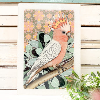 Maxi Woodblock - Pink Cockatoo