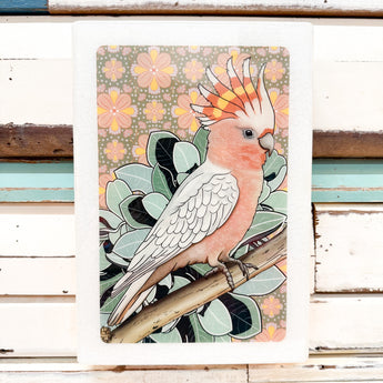 XL Woodblock - Pink Cockatoo