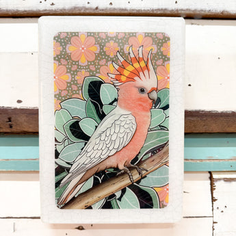 Medi Woodblock - Pink Cockatoo