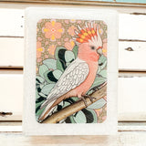 Mini Woodblock - Pink Cockatoo