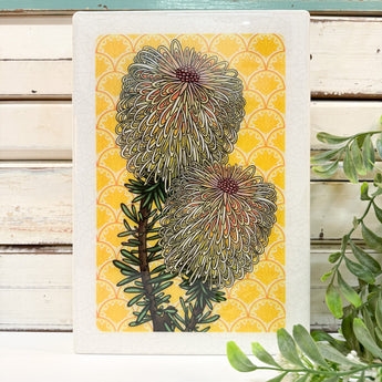 Maxi Woodblock - Teasel Banksia