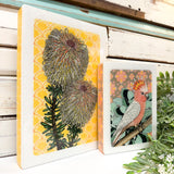 Mini Woodblock - Pink Cockatoo