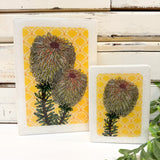 Medi Woodblock - Teasel Banksia