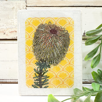 Mini Woodblock - Teasel Banksia