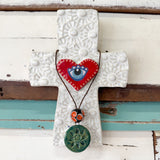 Evil Eye Ceramic Cross