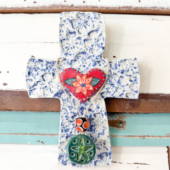Daisy Ceramic Cross