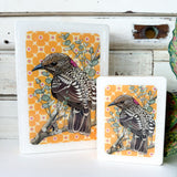 Mini Woodblock - Western Bowerbird