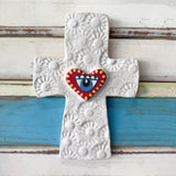 Evil Eye Ceramic Cross