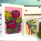 Mini Woodblock - Kangaroo Paw