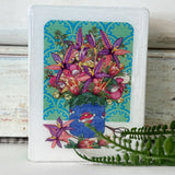 Mini Woodblock - Mum's Bunch with Orchids