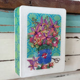 Mini Woodblock - Mum's Bunch with Orchids