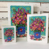 Maxi Woodblock - Mum's Bunch with Orchids