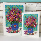 Medi Woodblock - Mum's Bunch with Orchids