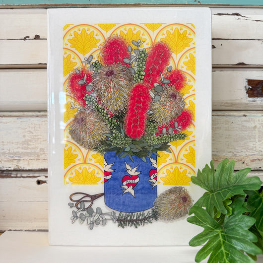 Maxi Woodblock - Mum's Bunch with Banksias