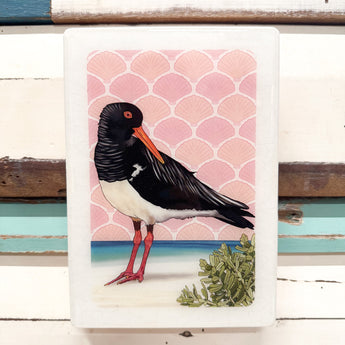 Medi Woodblock - Pied Oystercatcher