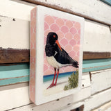 Mini Woodblock - Pied Oystercatcher