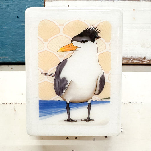 Mini Woodblock - Crested Tern