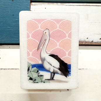 Mini Woodblock - Pelican