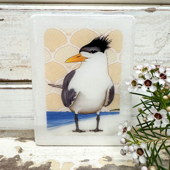 Mini Woodblock - Crested Tern
