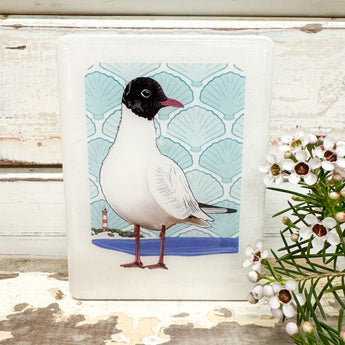 Mini Woodblock - Black-headed Gull