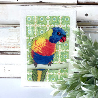 Medi Woodblock - Meg's Rainbow Lorikeet