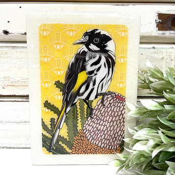 Medi Woodblock - Meg's Honeyeater