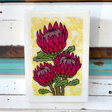 Mini Woodblock - Protea Bloom