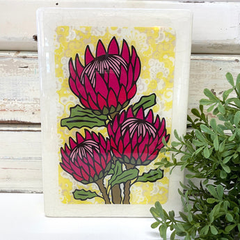 Medi Woodblock - Protea Bloom