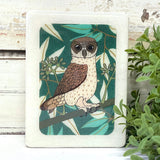 Mini Woodblock - Boobook Owl