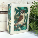 Mini Woodblock - Boobook Owl
