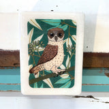 Mini Woodblock - Boobook Owl
