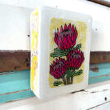 Mini Woodblock - Protea Bloom