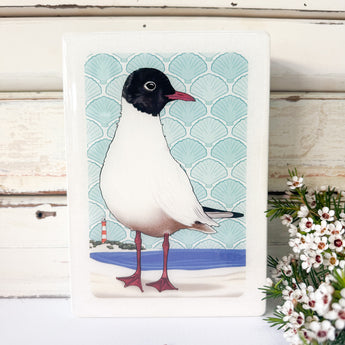 Medi Woodblock - Black Headed Gull