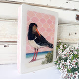 Medi Woodblock - Pied Oystercatcher