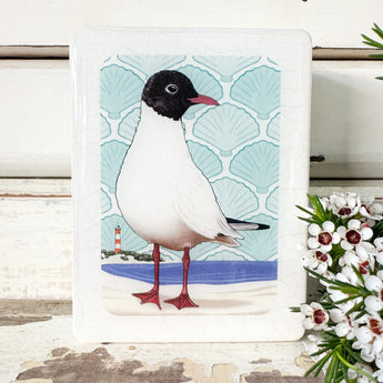 Mini Woodblock - Black-headed Gull