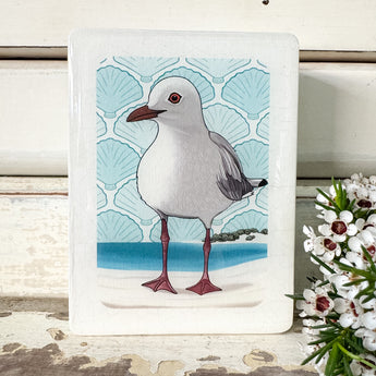 Mini Woodblock - Seagull