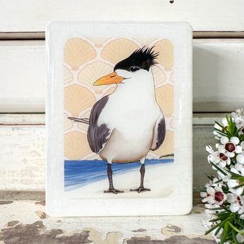 Mini Woodblock - Crested Tern