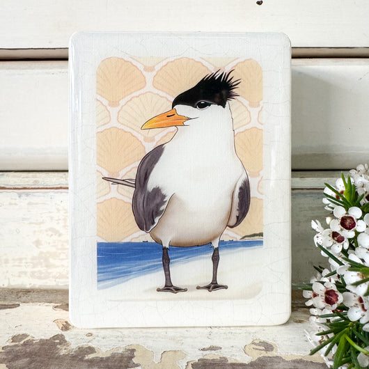Mini Woodblock - Crested Tern