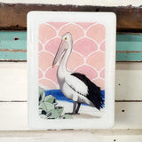Mini Woodblock - Pelican