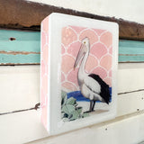 Mini Woodblock - Pelican