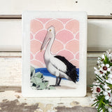 Mini Woodblock - Pelican