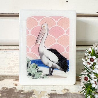Mini Woodblock - Pelican