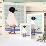 Medi Woodblock - Black Headed Gull