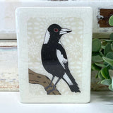 Mini Woodblock - Magpie